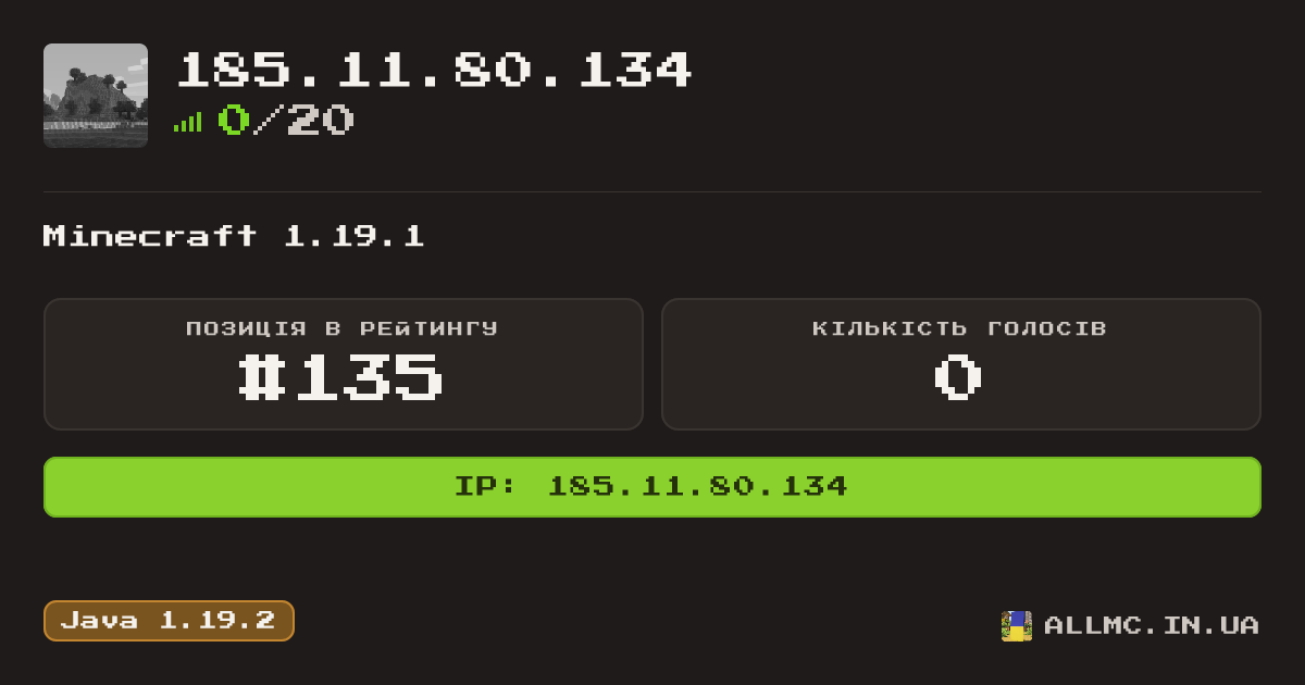 Віджет сервера 185.11.80.134