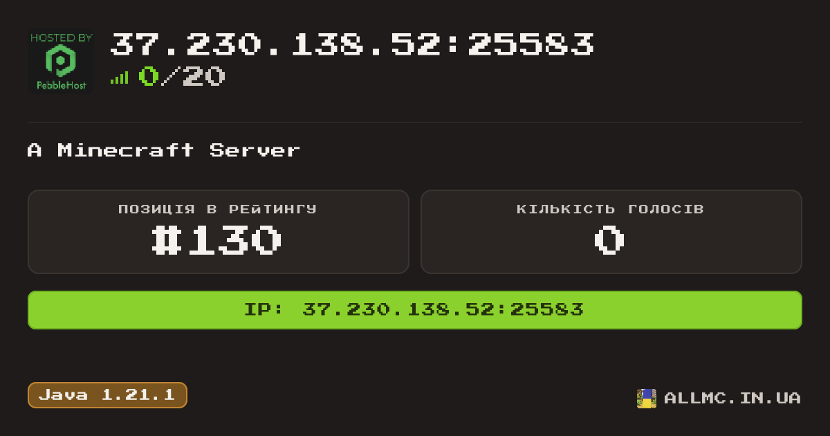 Віджет сервера 37.230.138.52:25583