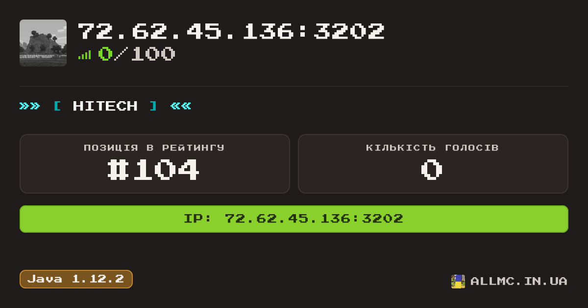 Віджет сервера 72.62.45.136:3202