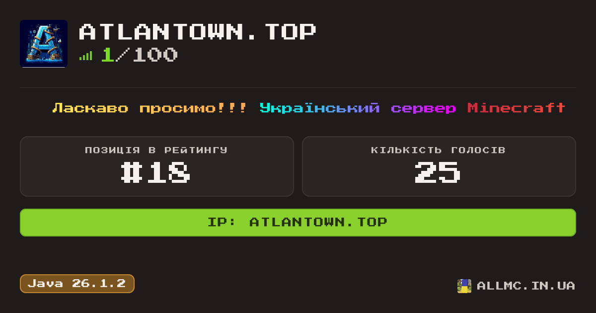 Віджет сервера atlantown.top