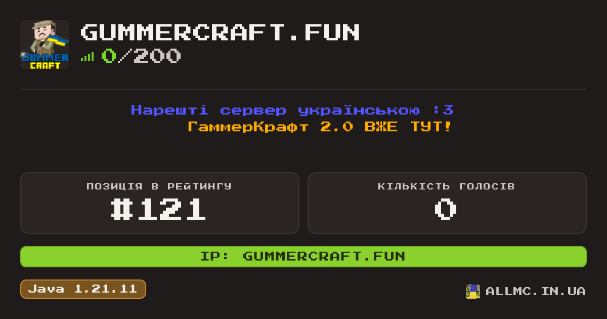 Віджет сервера gummercraft.fun