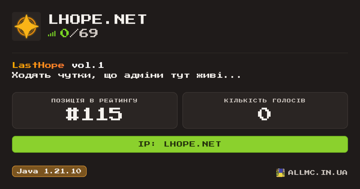 Віджет сервера lhope.net