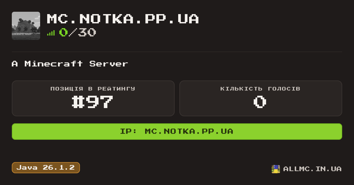Віджет сервера mc.notka.pp.ua