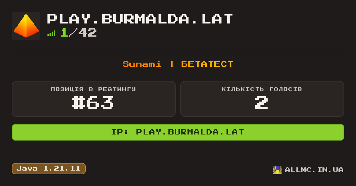 Віджет сервера play.burmalda.lat