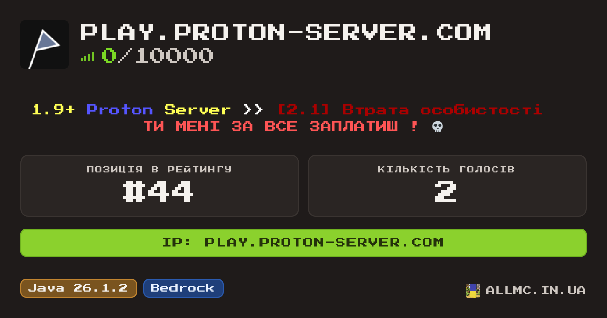 Віджет сервера play.proton-server.com