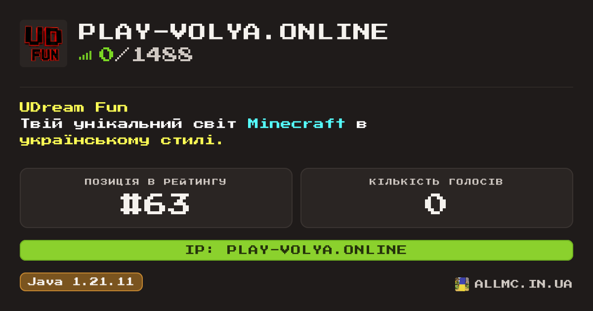 Віджет сервера play-volya.online