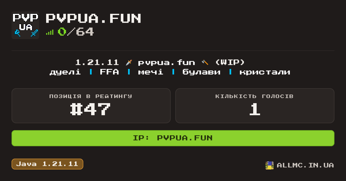 Віджет сервера pvpua.fun