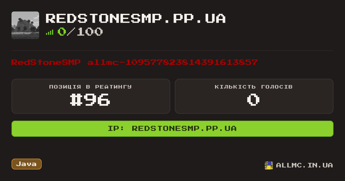 Віджет сервера redstonesmp.pp.ua
