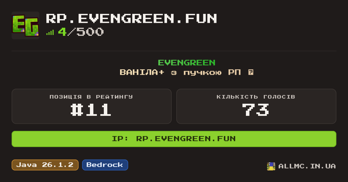 Віджет сервера rp.evengreen.fun