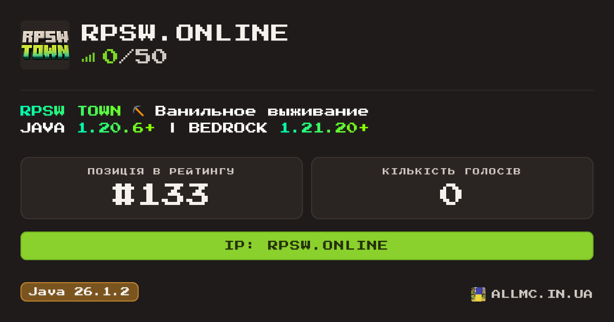 Віджет сервера rpsw.online