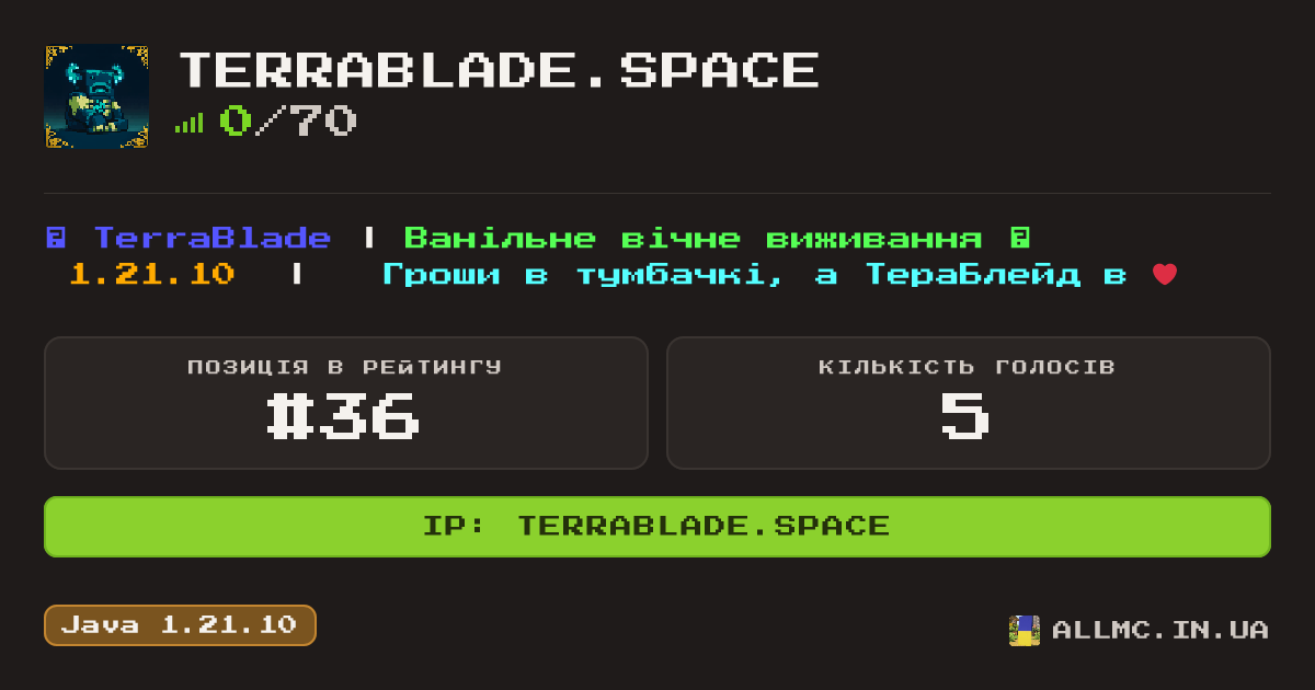 Віджет сервера terrablade.space